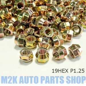 送料無料 TIPTOP チップトップ 貫通 メッキナット M12 P1.25 19HEX 亜鉛 16個 ゴールド 系 国産車 コンパクトカー 全般 バレーノ イグニス