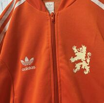 adidas アディダス ジャージ 上 トラックジャケット サッカー オランダ代表 XS オレンジ トレフォイル 刺繍ロゴ 00s 2000年代 ATPタイプ_画像4