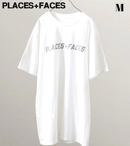 M 新品【PLACES+FACES 3M LOGO T-SHIRT /WHITE プレイシーズフェイシーズ Tシャツ リフレクティブ ホワイト】