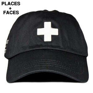 新品【PLACES+FACES ”+” LOGO CAP / BLACK プレイシーズフェイシーズ キャップ + ロゴ 黒 ブラック プレイシズ プラス フェイシズ】