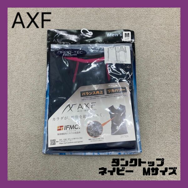 新品　AXF アクセフ　ノースリーブ　タンクトップ　ネイビー　紺色　 Mサイズ　ウェア　トレーニングウェア　スポーツウェア