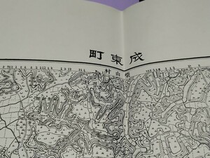 成東町　千葉県　古地図　 地形図　地図　資料　47×63cm　明治17年測量　参謀本部陸軍部測量局　　　B2305