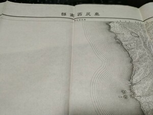 　奥尻西南部　北海道　　古地図 　地図　資料　46×57cm　大正6年測量　　参謀本部　発行　　B2305