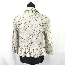 karen walker/カレンウォーカー★麻×綿/フリル/七分袖ジャケット【women’s size -US4・UK8/ベージュ×紺/ドット柄】Tops/jacket◆BH229_画像2