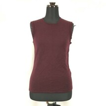 RL RALPH LAUREN★薄手ウール/ノースリーブシャツ/セーター/ベスト【Women's size-L/ボルドー/Bordeaux】Tops/Shirts◆BG934_画像1