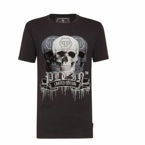 【CU】PHILIPP PLEIN フィリップ プレイン 半袖 Ｔシャツ MTK3672 【XL】ブラック ラインストーン スカルskull LIMITED EDITION ロゴ