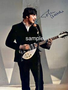 【送料無料】The Beatles ジョンレノン 高画質　サイン　フォト　写真　ポートレート　ビートルズ