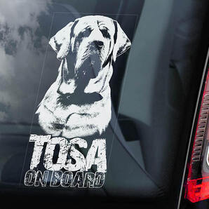 ◆送料無料【土佐闘犬/土佐犬/TOSA】外張り カーステッカー 220×100mm@外貼り カー ステッカー 車 ウインドウ シール 犬 D5 3090