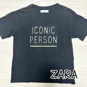 送料無料★ZARA ザラ 半袖 Ｔシャツ 9Y 134cm ブラック×ゴールドの画像1