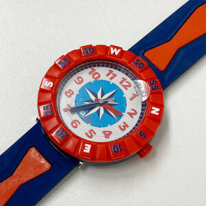 FLIK FLAK フリックフラック SWATCH　GET IT IN BRED　ZFCSP061 スイス製　キッズ腕時計 レッド、ブルー クォーツ　34mm