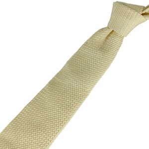  beautiful goods dunhill Dunhill Britain made silk 100% solid regular Thai necktie cream yellow J0303