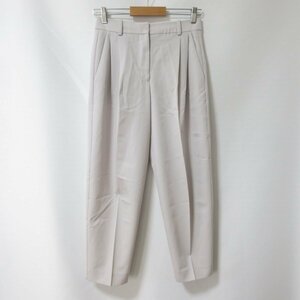 美品 21SS Stella McCartney ステラマッカートニー タック センタープレス ストレート パンツ スラックス 34 グレー 灰 051