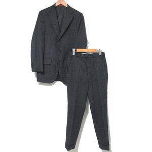 美品 クリーニング済 ISAIA イザイア GREGORY グレゴリー スーツ セットアップ テーラードジャケット+スラックスパンツ 44 グレー C0502