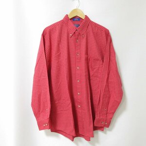 美品 PENDLETON ペンドルトン 格子柄 長袖 BDシャツ ボタンダウンシャツ L 赤 レッド 053