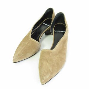  beautiful goods PIERRE HARDY Pierre a Rudy suede po Inte dotu pumps 35 approximately 22cm beige light brown group 