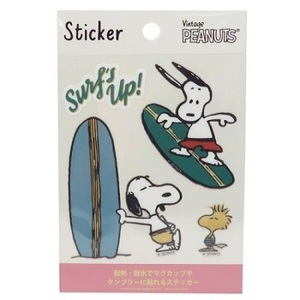 新品★PEANUTS★SNOOPY★耐熱耐水ステッカー★Surfs Up★スヌーピー