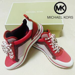 【大特価】マイケルコース　靴　スニーカー　レッド　24cm