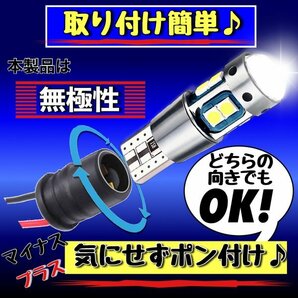 T10 T16 LED ホワイト バルブ 2個セット10連 12V 24V 無極性 CANBUS キャンセラー内蔵 明るい ウェッジランプ ポジション球 爆光 送料無料の画像5