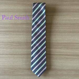 Paul Smith Paul Smith navy purple green necktie reji men taru stripe 