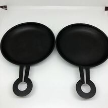 ◆木台付◆南部鉄器【フライパン鉄板スキレット×2】岩手盛岡民藝品◆持ち手が特徴！_画像3