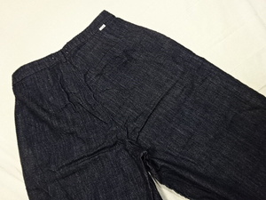  Something *SN765* темно синий tuck широкий брюки *M* ткань to примерно 75cm