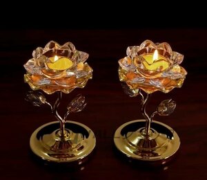 ..* new arrival * candle holder lotus Lotus antique retro interior candle light diameter 4cm[2 piece set ]