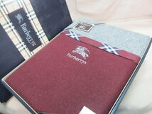 バーバリー BURBERRY ウール100％ 純毛毛布 140×200 トラディション 西川産業 未使用品_画像1