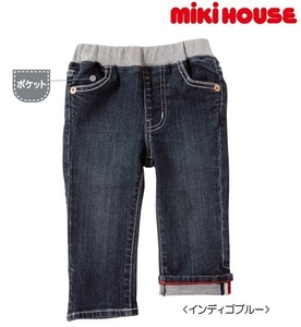 Это быстрое решение! [Miki House] Новый неиспользованный повседневный Mikihouse 90cm 85㎝ -95㎝ растягивающие джинсы брюки детская детская одежда для мальчиков