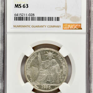 1円〜1936 フランス領インドシナ 50C 銀貨 NGC MS63 未使用 世界コイン 古銭 貨幣 硬貨の画像1