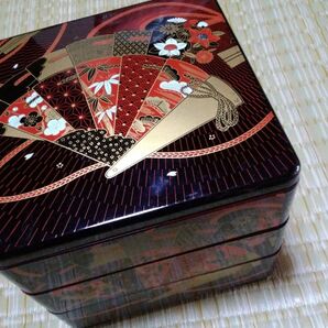 美品 扇 松竹梅 祝い柄 三段重
