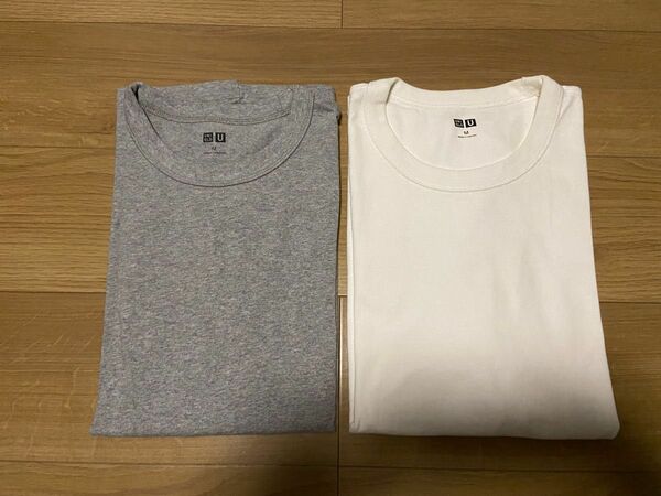 UNIQLO　クルーネック　Tシャツ　２枚　セット　グレー ホワイト
