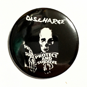 デカ缶バッジ 58mm Discharge Protest and Survive ディスチャージ UK 80's Hardcore Punk ハードコアパンク D - Beat Crust Crustcore