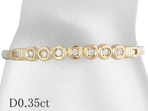  diamond /0.35ct design bangle K18YG