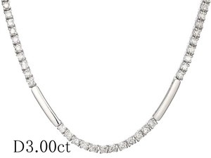 ダイヤモンド/3.00ct デザイン ネックレス K18WG
