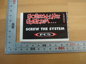 新品 FCS（エフシーエス）ステッカーscrew the system（紙製）ブラック（小）２枚セット