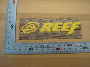 新品 REEF (リーフ)ステッカー（ロゴ＆柄）木目（紙製）（中）