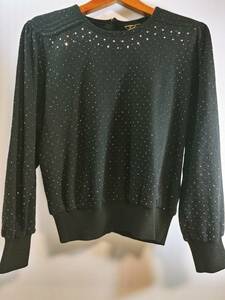 Leilian Leilian rhinestone attaching knitted black 13+