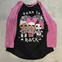 l.o.l.surprise エルオーエルサプライズ ラグランスリーブ ロングTシャツ 00s 90s born to rock ピンク ギャル old ヴィンテージ_画像1