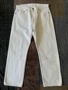 80s W35 L30 levi's 501 ホワイト デニム パンツ USA製 vintage ビンテージ 脇割り ハチマル リーバイス 505