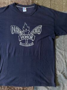 80s ラッセル vintage Tシャツ national honor society トリコ navy ネイビー 紺 ビンテージ russell