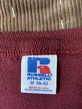80s ラッセル vintage Tシャツ Russell バーガンディ サッカー soccer football プリント USA製 アメリカ製 トリコ_画像6
