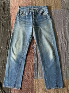 80年製 W31 L32 levi's 501 66 後期 USA製 デニムパンツ 赤耳 黒カン 内股シングル ビンテージ vintage 70s 80s ジーンズ