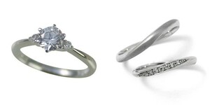 婚約指輪 結婚指輪 セットリング 安い ダイヤモンド プラチナ 0.4カラット 鑑定書付 0.410ct Eカラー VVS1クラス 3EXカット H&C CGL