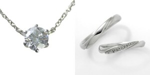 ダイヤモンド ネックレス 婚約 結婚指輪 3セット 安い プラチナ 0.2カラット 鑑定書付 0.208ct Fカラー VS2クラス 3EXカット H&C CGL