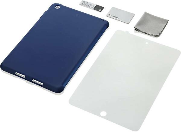 Simplism iPad mini Retina mini用 シリコンケース Apple製Smart Cover対応 アンチダストコーティング 保護フィルム付属 抗菌仕様 ネイビー