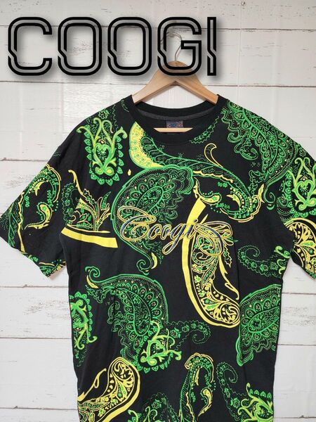 《超希少》COOGI クージー Tシャツ 半袖シャツ ペイズリー 黒 XL