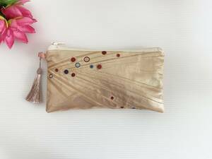  obi remake pouch make-up pouch inset less hand made free shipping passbook inserting passport inserting . medicine notebook go in multi pouch cosme pouch multi case NO.1322