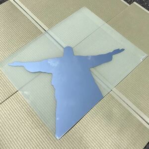 【引き取り限定】ミエミラー 鏡 パブミラー 飾りミラー インテリアミラー 壁掛け式 95×75㎝ 中古品　※欠けあり