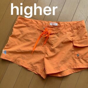 higher サーフショーツ ボードショーツ 水着　レディース Mサイズ　オレンジ　サーフパンツ