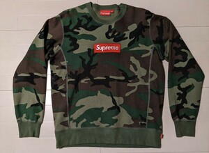 年末年始セール【送料込み】Supreme シュプリーム　カモ　迷彩　ボックスロゴ クルーネック Mサイズ　美品　正規品　★オマケ付き★